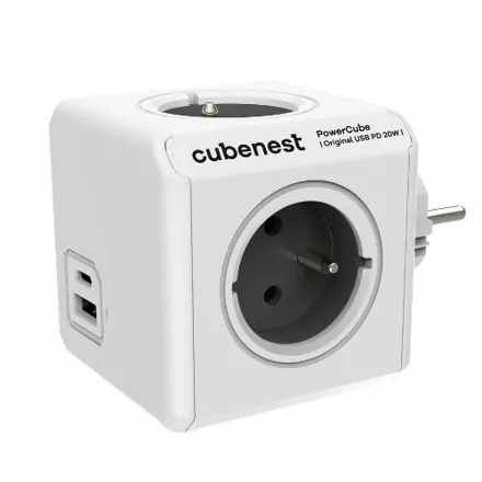Cubenest PowerCube Original USB A+C PD 20 W Type E grey Cubenest PowerCube Original USB A+C PD 20 W Type E grey