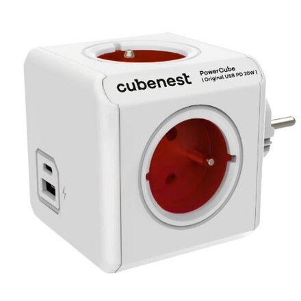 Cubenest PowerCube Original USB A+C PD 20 W Type E red