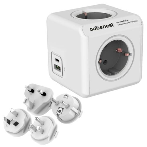 Cubenest PowerCube Rewirable USB A+C PD 20 W Type F grey